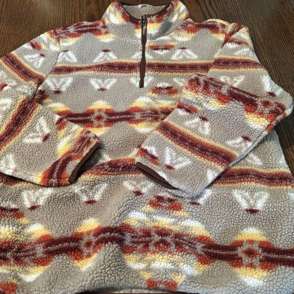 Mountain & Isle Deep Pile Fleece Jacket Size M  Aztec Southwest  90's Inspired - Picture 2 of 14